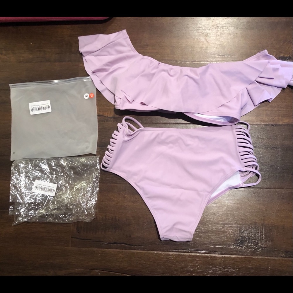 Two piece ruffle top bikini